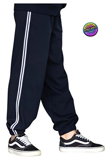ww waka waka kids store Pantaloni de sport pentru fete cu dungi duble Pantalo...