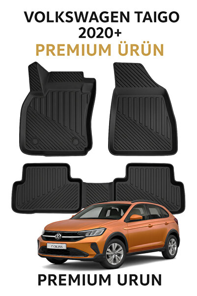 Black Gold Volkswagen Taigo 2020+ Uyumlu 3D Oto Paspas Premium