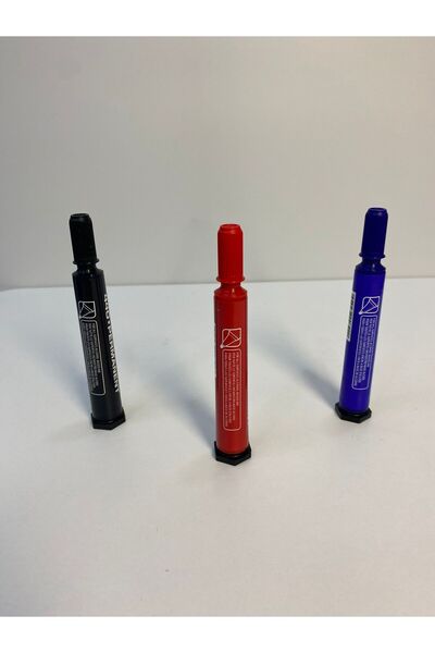 aybaş kağıtçılık 1. Kalite ( 3 Adet ) Permanent Marker Kalemi 3 Renk, Keçeli Kalem, Tahta Kalemi, Koli Kalemi