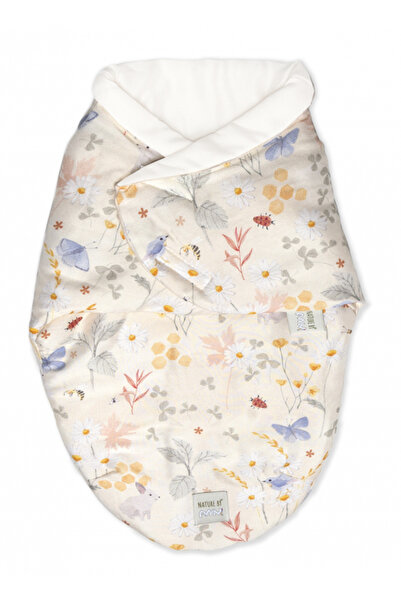 Amy Bamboo Swaddle System, Velcro Closure, Baby Swaddle, Beige Meadow + Gift Backpack