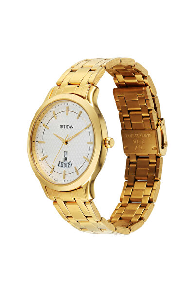 Titan Men's Analog Silver White Dial Watch - 1825YM14