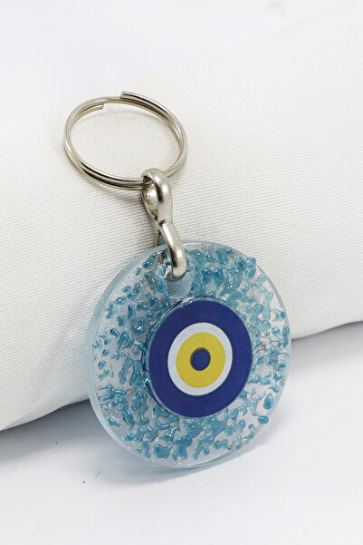 biuti Χειροποίητο μπρελόκ από τυρκουάζ γυαλί με χάντρες του Ευδαιμονιών, διακ...
