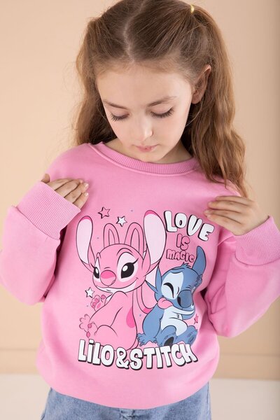 Cansın Mini Pembe Love Karakter Baskılı Şardonlu Badili Kız Çocuk Pantolonlu 2li Takım 22744