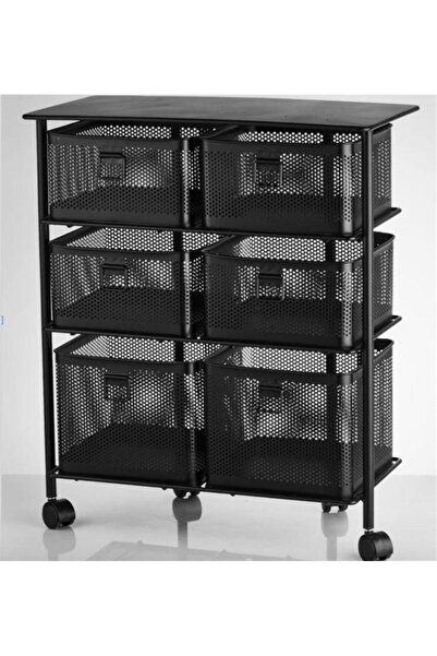 Yıldıray Metal 3 KATLI 6 ÇEKMECELİ TEKERLEKLİ SEBZELİK