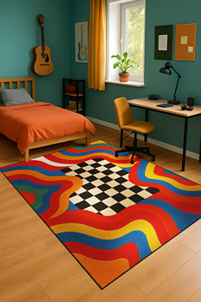 Rugs Modern Halı MOSSO Çiçek Motifli Desen Dokuma Taban Vintage Dekoratif Halımosso913