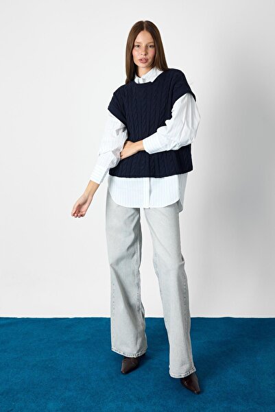 SHERIN Navy Blue Sweater