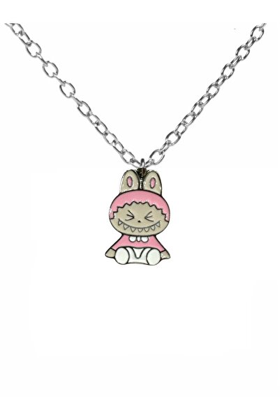 Yuchicly قلادة للرجال والنساء على شكل شخصية لابوبو الجالسة اللطيفة باللون الو...