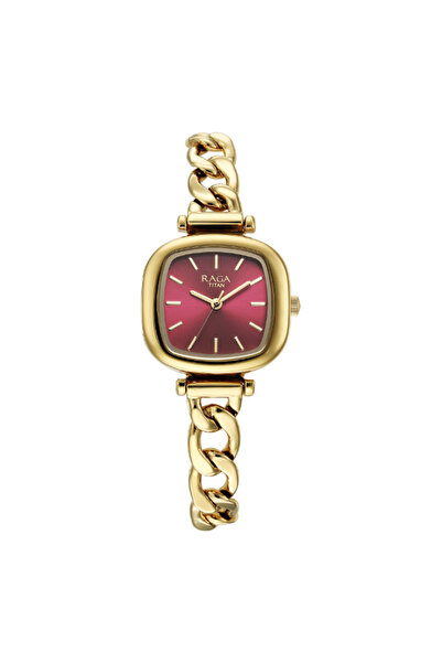 Titan ساعة نسائية تناظرية بمينا أحمر - 95302YM01