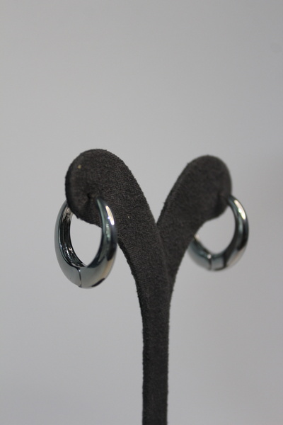 Nefi Jewelry Gümüş renk bombeli küçük boy halka küpe