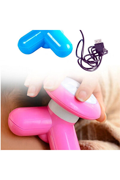 Genel Markalar 3 Başlıklı Titreşimli USB Şarjlı Mini El Masaj Aleti