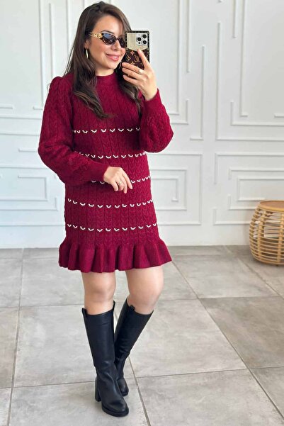 Yağmur Butik Πλεκτό φόρεμα με λεπτομέρειες από πέρλες