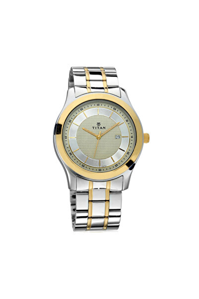 Titan Men's Analog Beige Dial Watch - 1627BM03