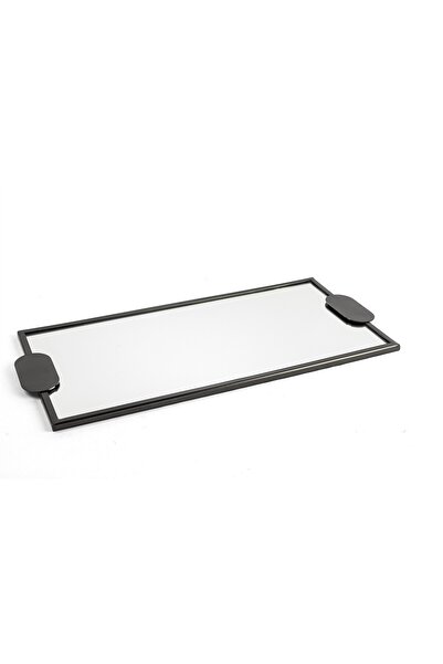 Mikasa Moor Black Metal Rectangular Glass Tray 54X25X2Cm