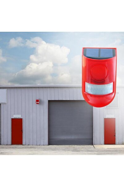 Tescomak Alarmă solară cu lumină de avertizare și senzor de mișcare roșu, 129 db