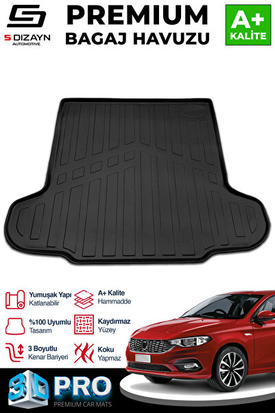 S Dizayn S-Dizayn Fiat Egea Sedan 3D Pro Bagaj Havuzu 2015 Üzeri A+ Kalite 3BH-SDZ023