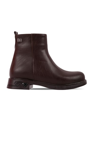 Lal Shoes & Bags Cizme de damă Kinoa cu cusături, cu fermoar, cu model, cu detaliu pe toc b4208-maro