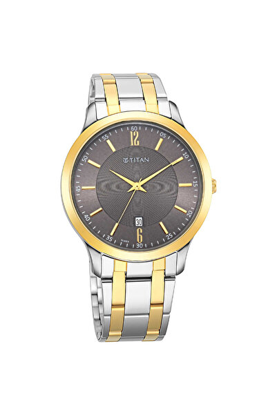 Titan ساعة رجالية تناظرية بمينا بني - 1825BM01