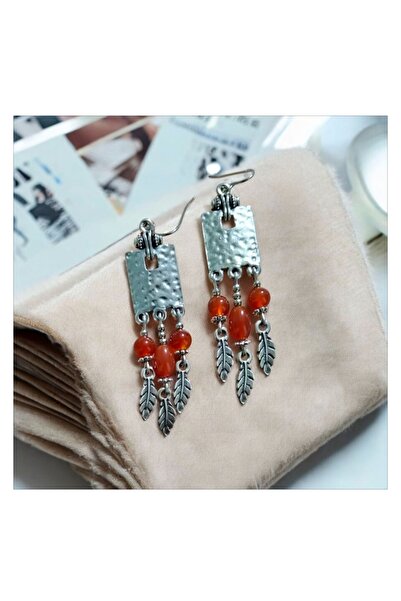 Birtakı'm Şeyler أقراط مصنوعة يدويًا من حجر العقيق الطبيعي الأصلي