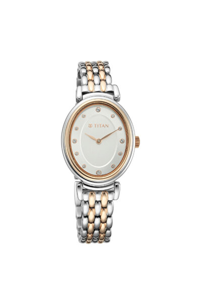 Titan Women's Analog Silver White Dial Watch - 95242KM01