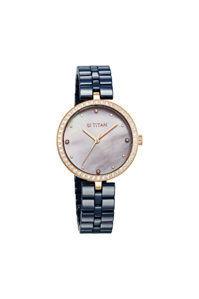 Titan Women's Analog Mother of Pearl Dial Watch - 95215KC03