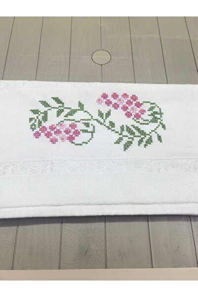 Peacock منشفة مطرزة يدويًا بالتطريز المتشابك 50×90 سم مخملية 240 جرام فاخرة ع...