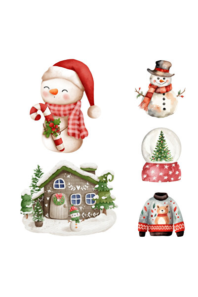 Bimotif ملصقات رأس السنة، رجل الثلج والشخصيات الكلاسيكية، 875 قطعة (25 ورقة)