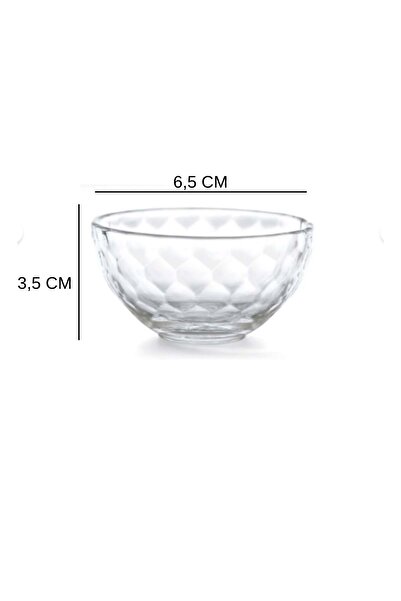 Jenisa 6-Piece Honeycomb Patterned Transparent Glass Jam Bowl Set – Breakfast Presentation Bowls