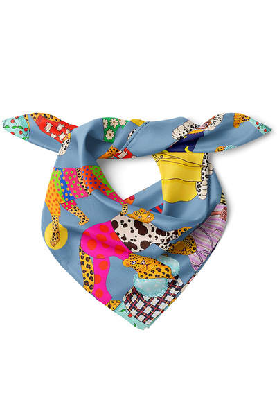 nehir eşarp Leopar Desen Fular Bandana 50x50 Cm