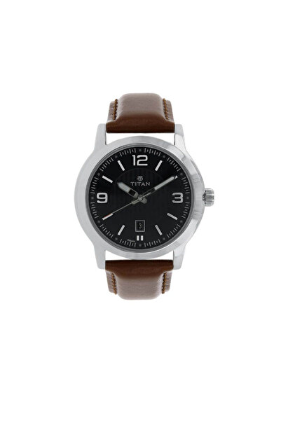 Titan Men's Analog Black Dial Watch - 1730SL02