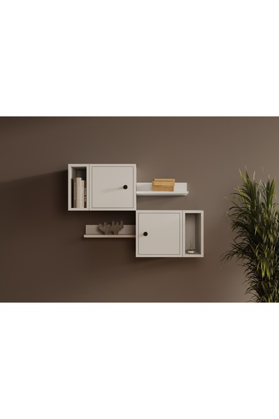 Nettrends 2 Kapaklı Modüler Raf Sistemi Dinamik Açık ve Kapalı Çok Amaçlı Duv...