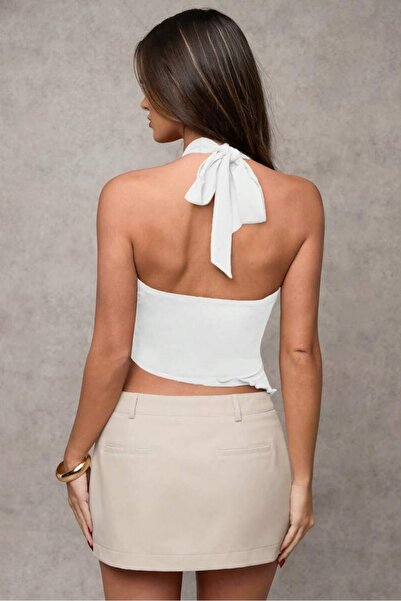 World Fashion Trends 9100 gold accessorized strappy crop top