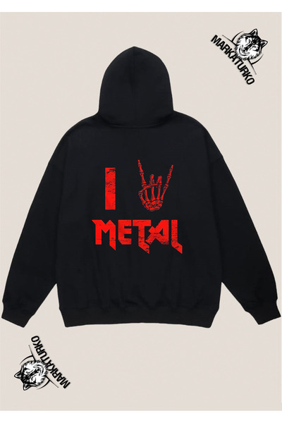 MarkaTurko I Love Metal Special Design Back Printed Sweatshirt 369-985
