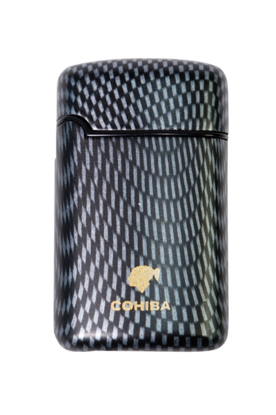 COHİBA 3 Torch Pürmüz Siyah Karbon Desenli Puro Çakmağı