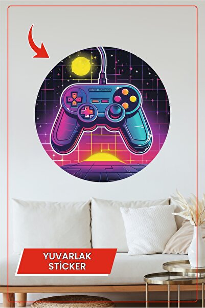 KOSS Dijital Autocolant rotund cu design retro pentru mâner de joc, decor de ...