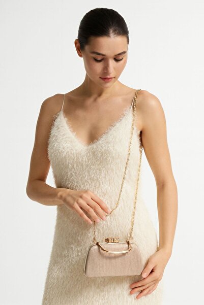 Çanta Trend Women's Scholarship Hand and Cross Chain Long Strap Rose Evening Dress Bag