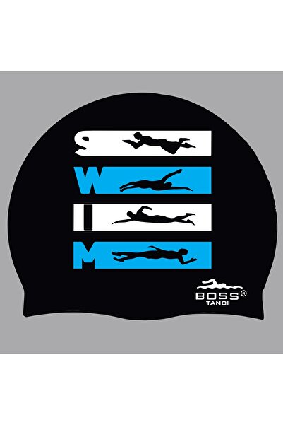 bostancı Silikon Bone SWIM Baskılı Havuz ve Deniz Bonesi