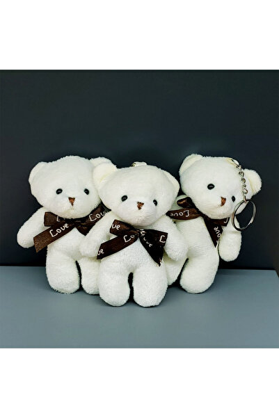 RiverWorld River World Keychain Cream Color Teddy Bear with Bow