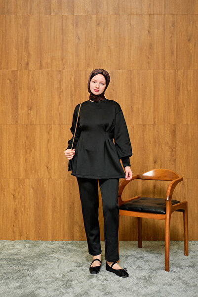 LOCCO Women's Front Pleated Suit Black