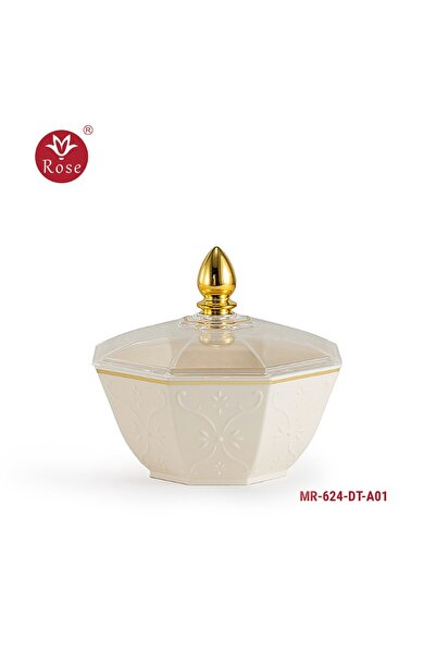 Rose Date bowl with lid in classic rose pattern (6.5*12) cm