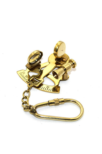 RiverWorld River World Keychain Sextant Brass