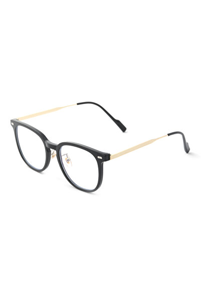 Angel Eyes Black Gold Handle Blue Light Protection Unisex Computer Glasses