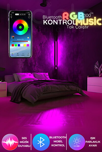 luciole 256-Renk Bluetooth RGB LED Abajur / Aplik – Kumandasız Akıllı Işık