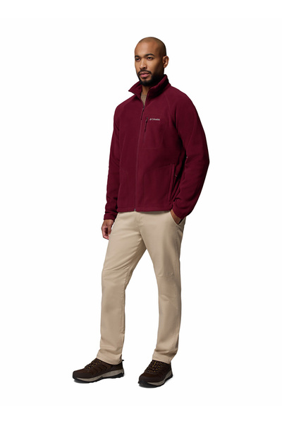 Columbia 1420426624AE3039 Bordo Normal Düz Erkek Polar Sweatshırt