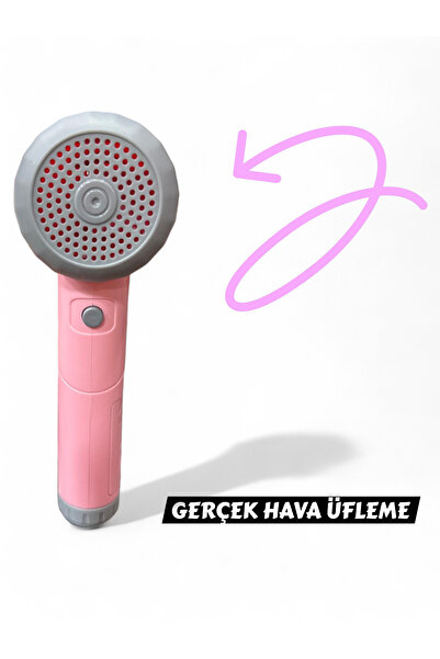 YILDIRIM OYUNCAK Lüks Şekillendirici Gerçek Üflemeli Sesli Işıklı Saç Kurutma Ve Şekillendirici Oyuncak Kuaför Seti