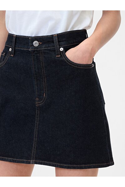 GAP Kadın Lacivert Denim Mini Etek