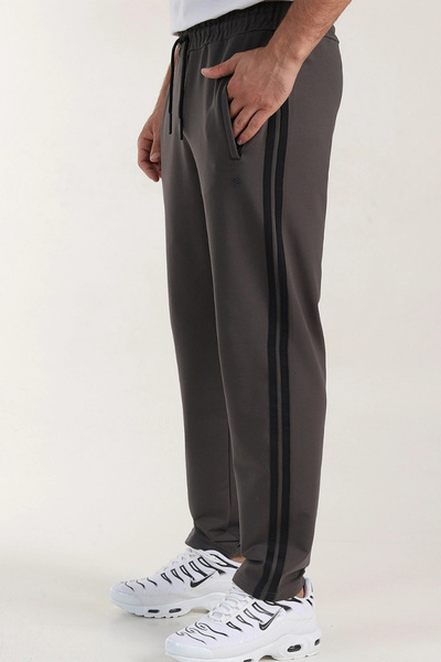 EXSPORT Συμπαγές φούτερ με 2 λωρίδες με φερμουάρ και ίσιο πόδι