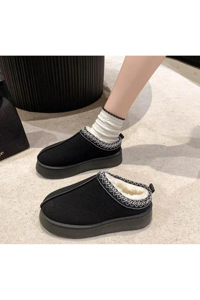 1way Modern design warm house shoes with fur lining