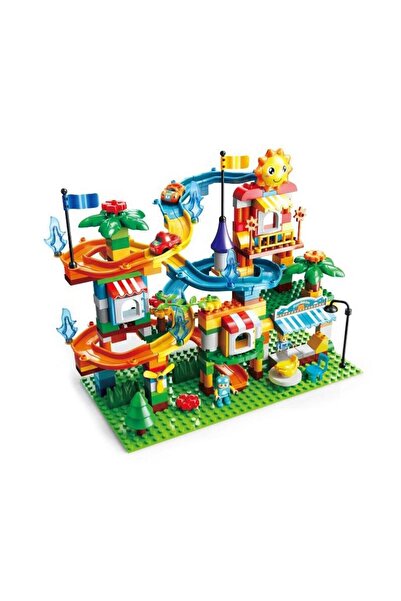 hak-iş oyuncak 211 Pieces Large Building Blocks Speed Slide Car Parking