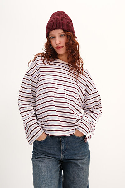 Addax Striped Long Sleeve T-Shirt P10550