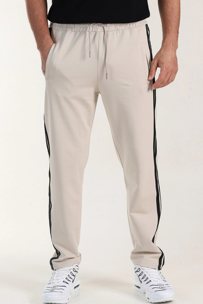 EXSPORT Συμπαγές φούτερ με 2 λωρίδες με φερμουάρ και ίσιο πόδι